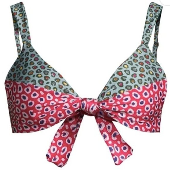 Farm Rio Leopard Patch Bra Top In Multi - Picture 7 of 7
